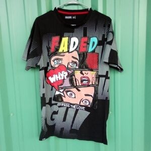 Men's Contender Graphic T Shirt Faded Why? Pass the Love Size Medium Unisex